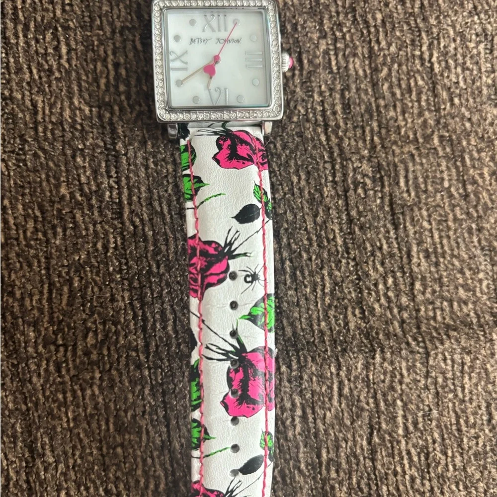 Betsey Johnson rose & spider watch